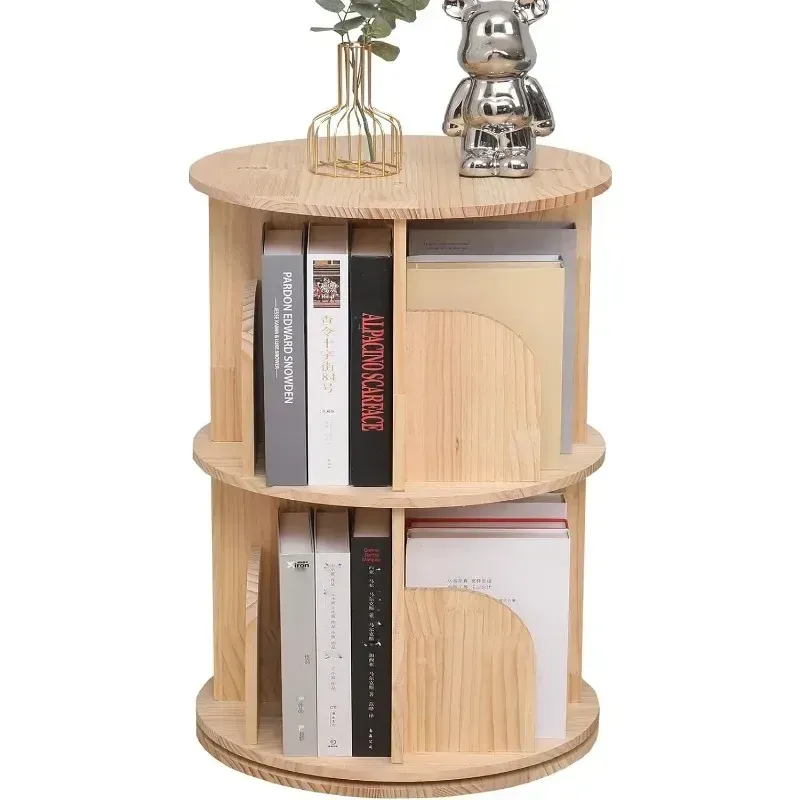 FDHUIJIA Rotating Bookshelf 360 Display Floor Standing Bookcase Storage Rack for Kids&Adults Solid Wood Book Shelf (2tier) FDHUIJIA Rotating Bookshelf 360 Display Floor Standing Bookcase Storage Rack for Kids&Adults Solid Wood Book Shelf (2tier)