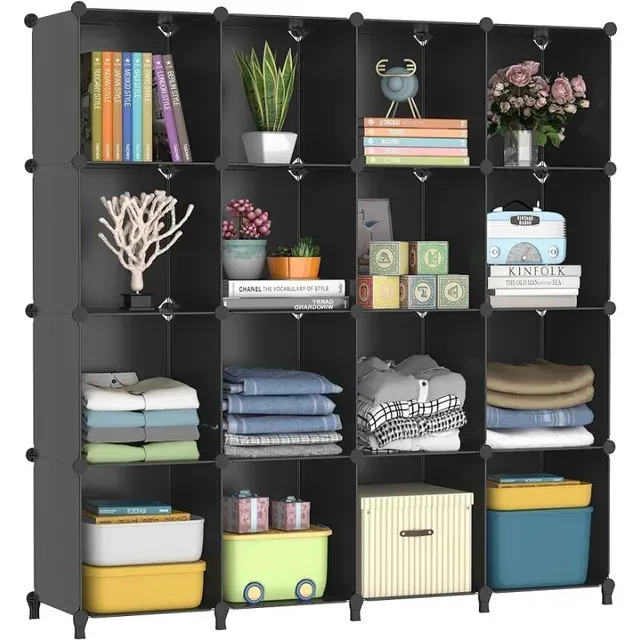 FUNLAX Cube Storage Shelf, 16 Storage Cubes Closet Organizers and Storage Portable Cube Storage Organizer Plastic Bookshelf FUNLAX Cube Storage Shelf, 16 Storage Cubes Closet Organizers and Storage Portable Cube Storage Organizer Plastic Bookshelf