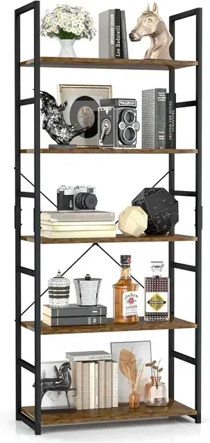 5 Tier Bookshelf, Tall Bookcase, Office Shelf Storage Organizer, Modern Book Shelf for Living Room, Bedroom, and Home Office 5 Tier Bookshelf, Tall Bookcase, Office Shelf Storage Organizer, Modern Book Shelf for Living Room, Bedroom, and Home Office