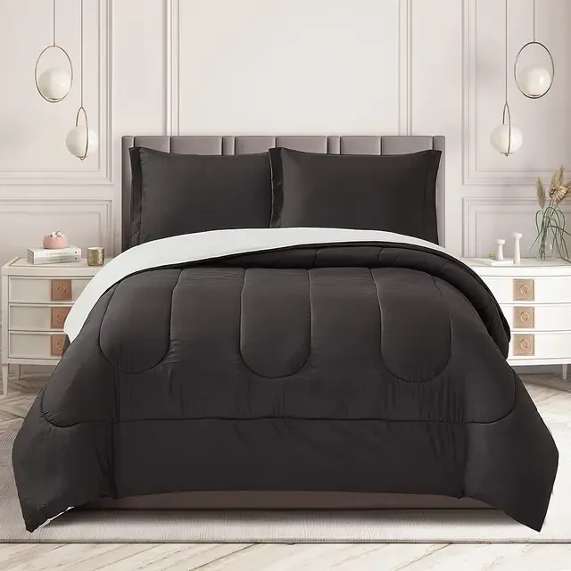 Comforter Set All Season Down Alternative Bed Duvet Comforter Set Thicker Design Eco-Friendly Fabric Comforter with Pillow Shams