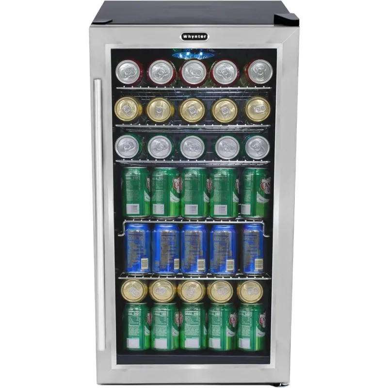 Beverage Refrigerator With Internal Fan – Stainless Steel 120-Can Capacity Refrigerators Frigobar Mini Fridge Portable Cooler Beverage Refrigerator With Internal Fan – Stainless Steel 120-Can Capacity Refrigerators Frigobar Mini Fridge Portable Cooler