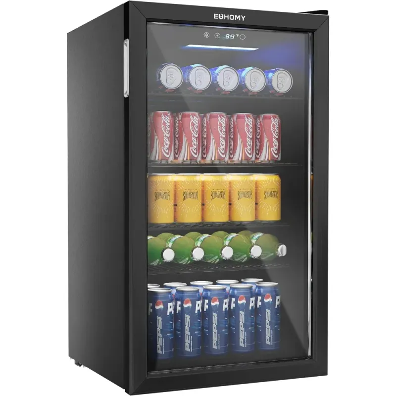 Beverage Refrigerator and Cooler, 110Can Mini fridge, with Adjustable Shelves for Soda Beer or Wine, Perfect for Home/Bar/Office