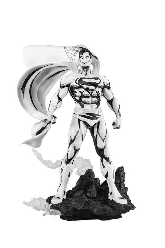 Sdcc 2024 DC Heroes Superman Black &amp; White Previews Exclusive PVC 1/8 Statue