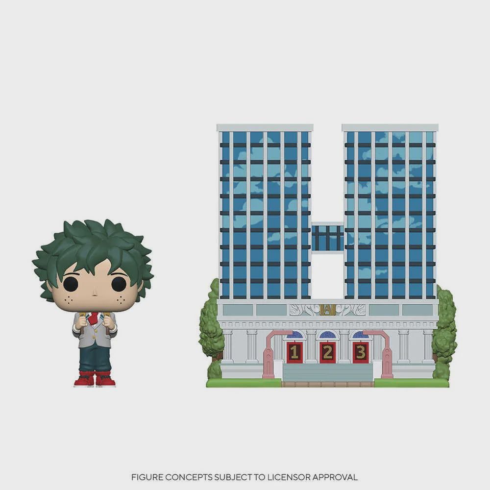 Pop Town Mha High School with Deku In Uniform Vinyl Figure