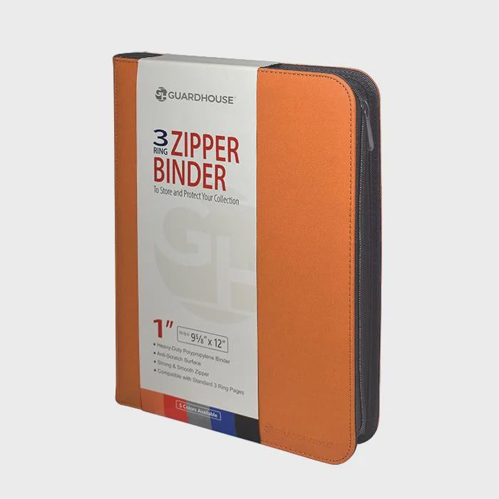 Guardhouse 3 Ring Zipper Binder (Strange Orange)