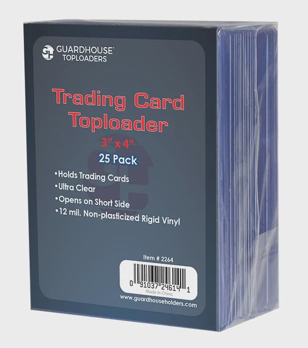 GuardHouse 3&quot; x 4&quot; Trading Card Toploaders - 25 Pack