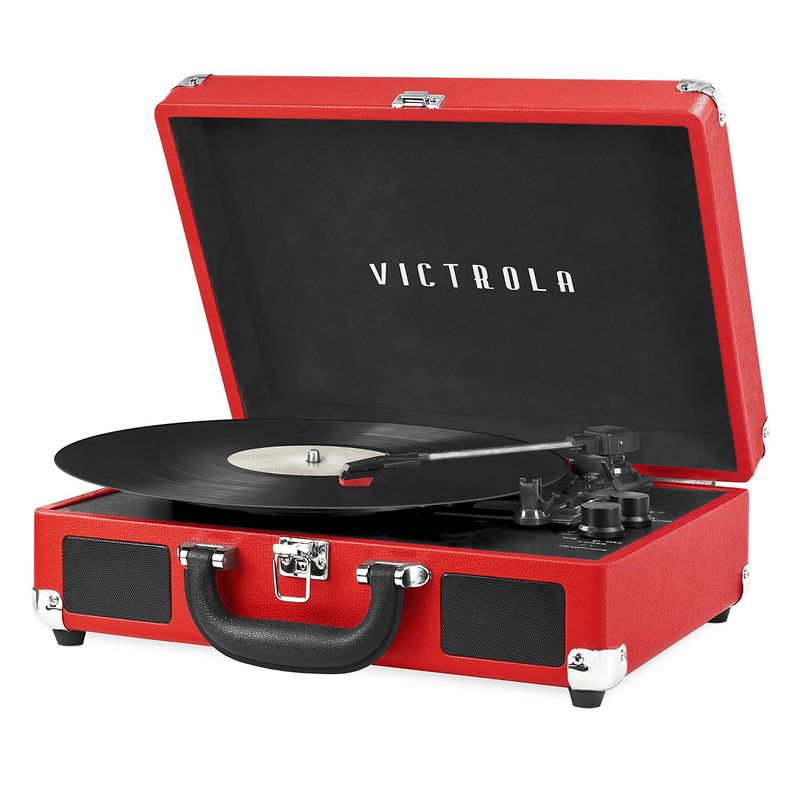 Victrola Nostalgic 3 - Speed Vintage Bluetooth Suitcase Turntable, Red
