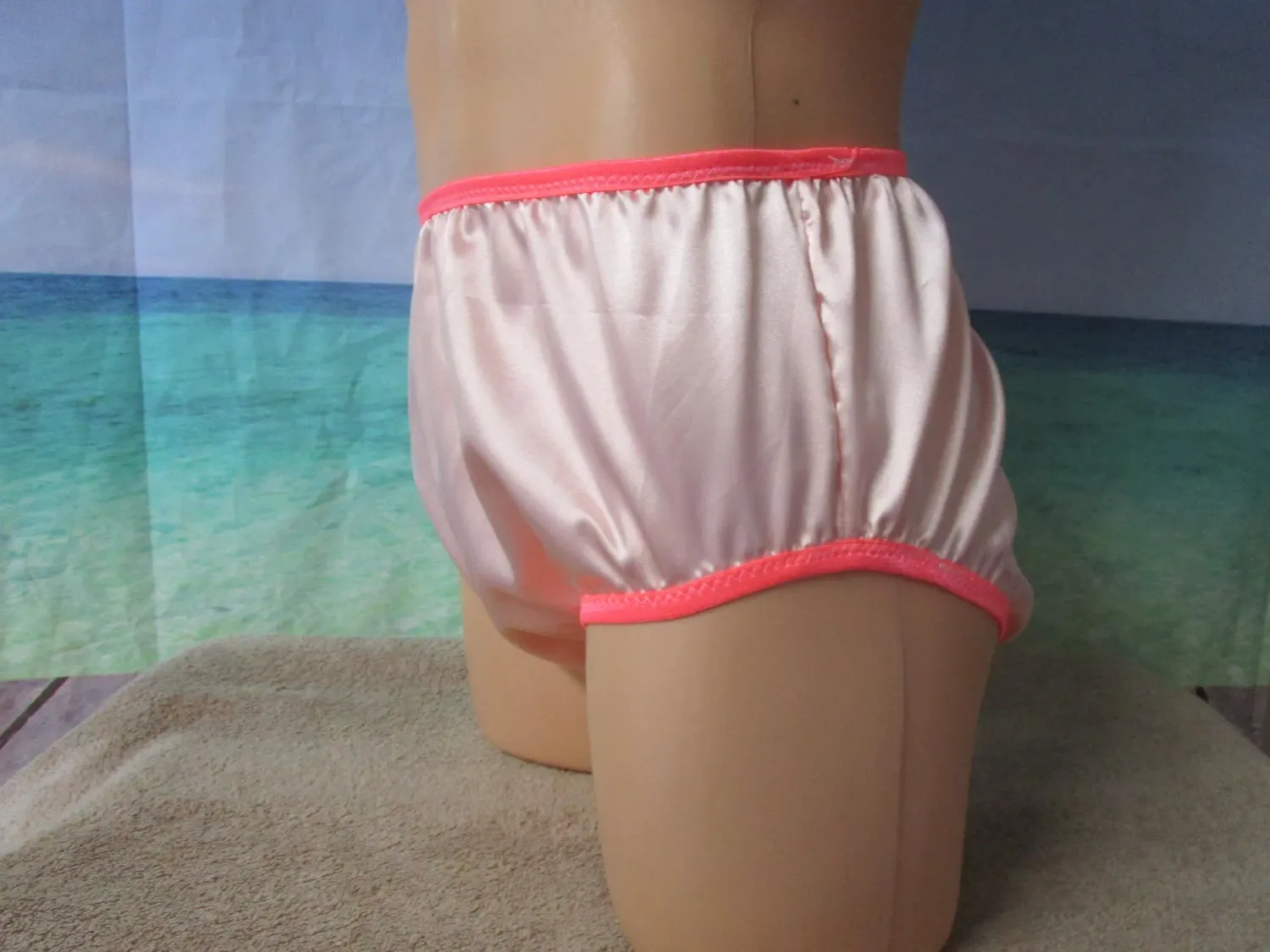 2-Layer Satin Classic Brief, 5&quot; Sides, Medium Man Front, Reversible Panty, FOE Trim
