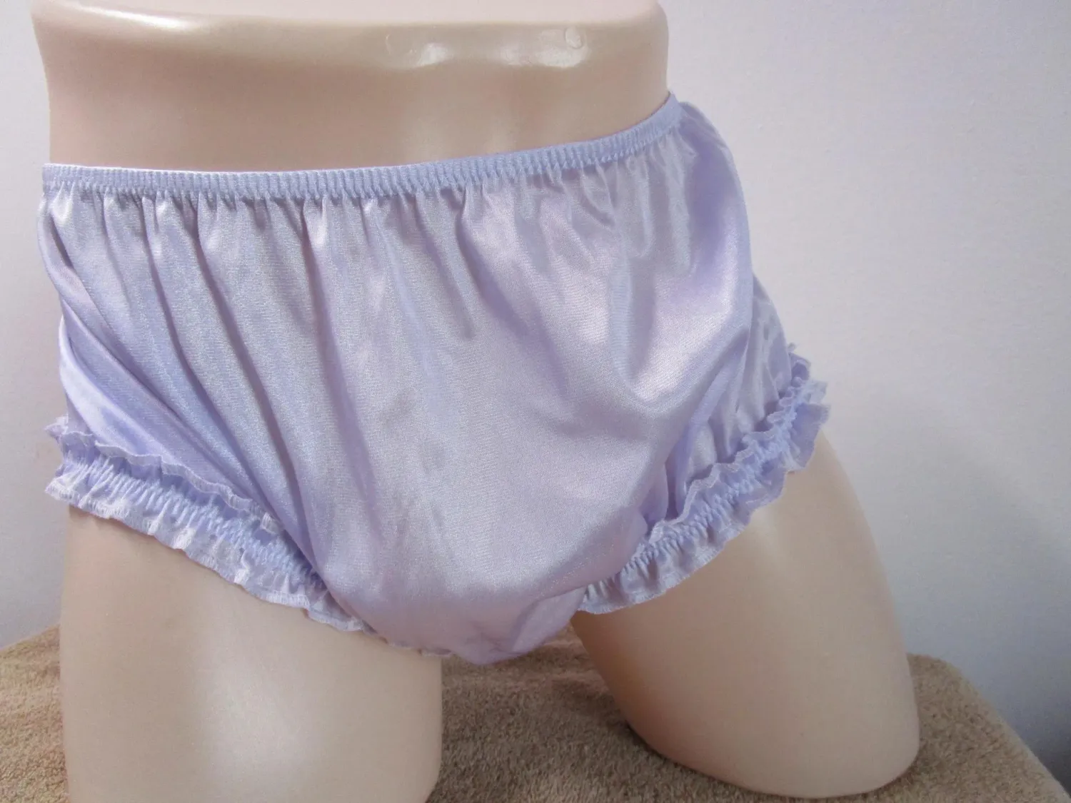Nylon Tricot Classic Brief, 5&quot; Sides, 1.5&quot; Ruffled Tricot Legs