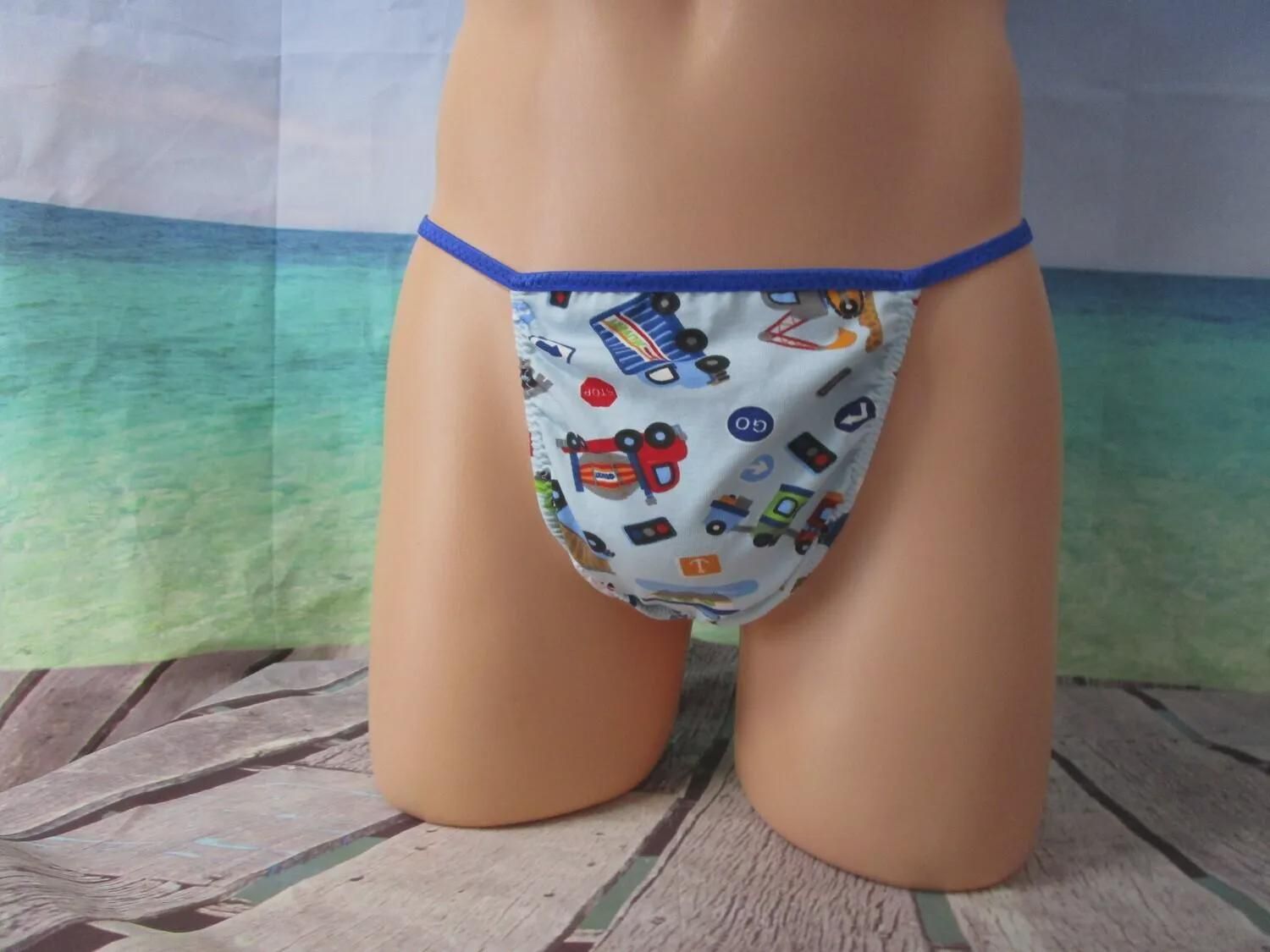 Blue-Trucks Cotton Knit G-String for Men, Large Flat Front - Size M 36-39&quot;