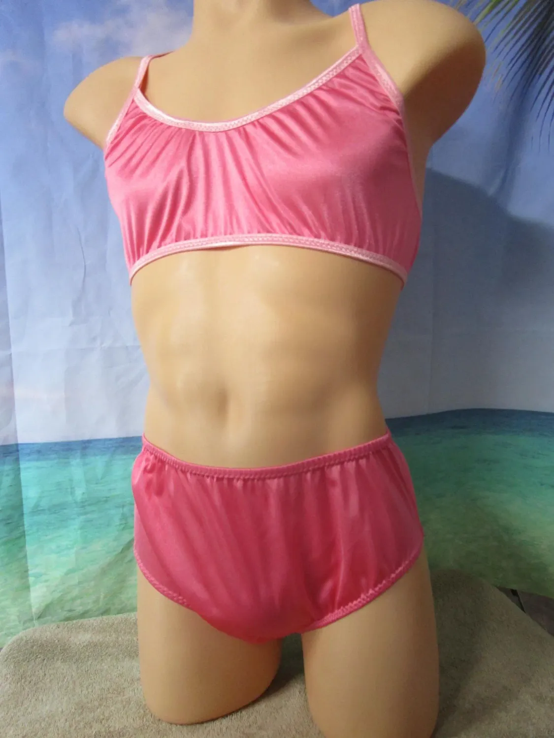 2 pc - Nylon Tricot Training Bra &amp; Classic Brief, 5&quot; Sides, 1/4&quot; FOE Trim