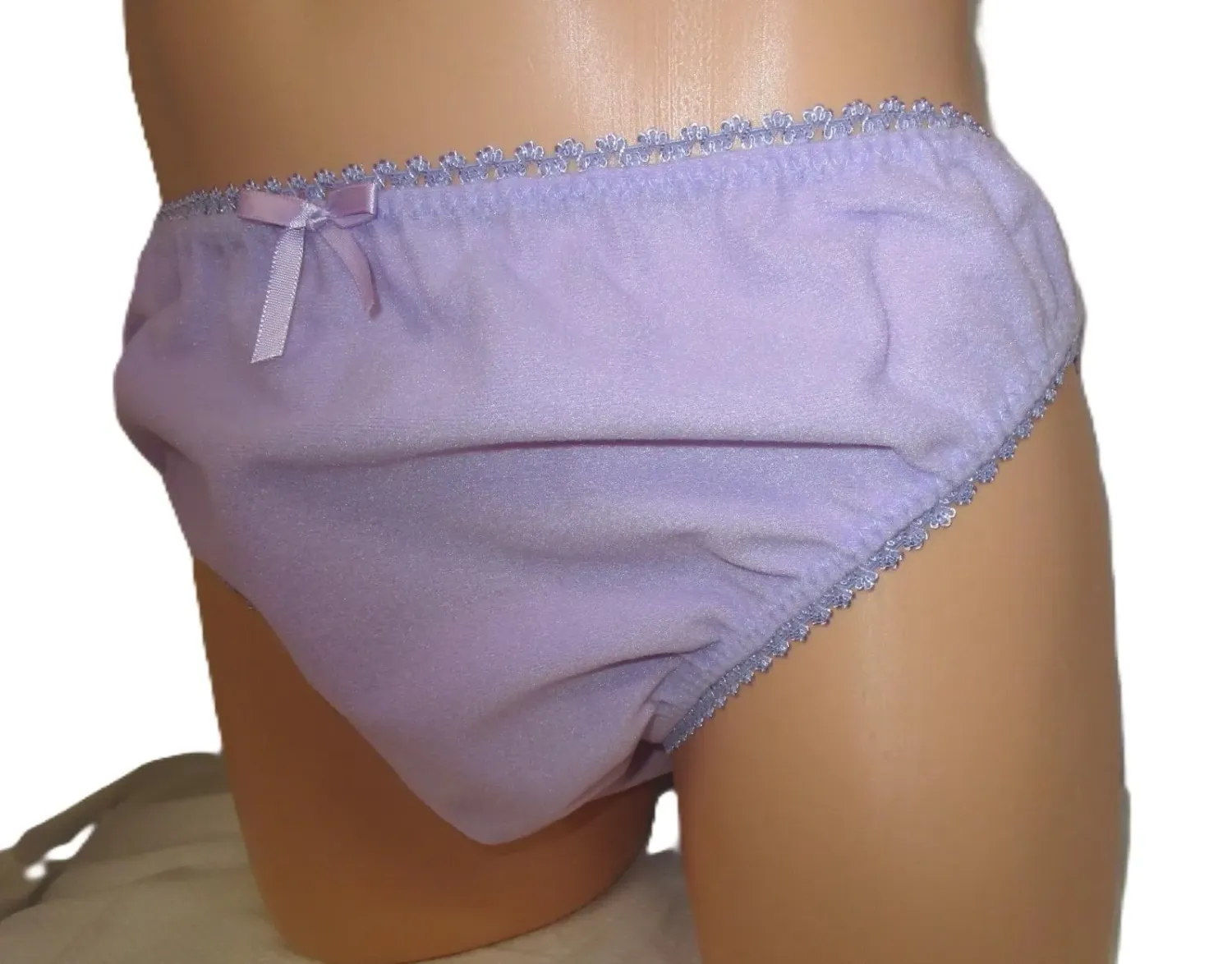 Brushed Tricot Bikini Panty, Picot Trim, Bow