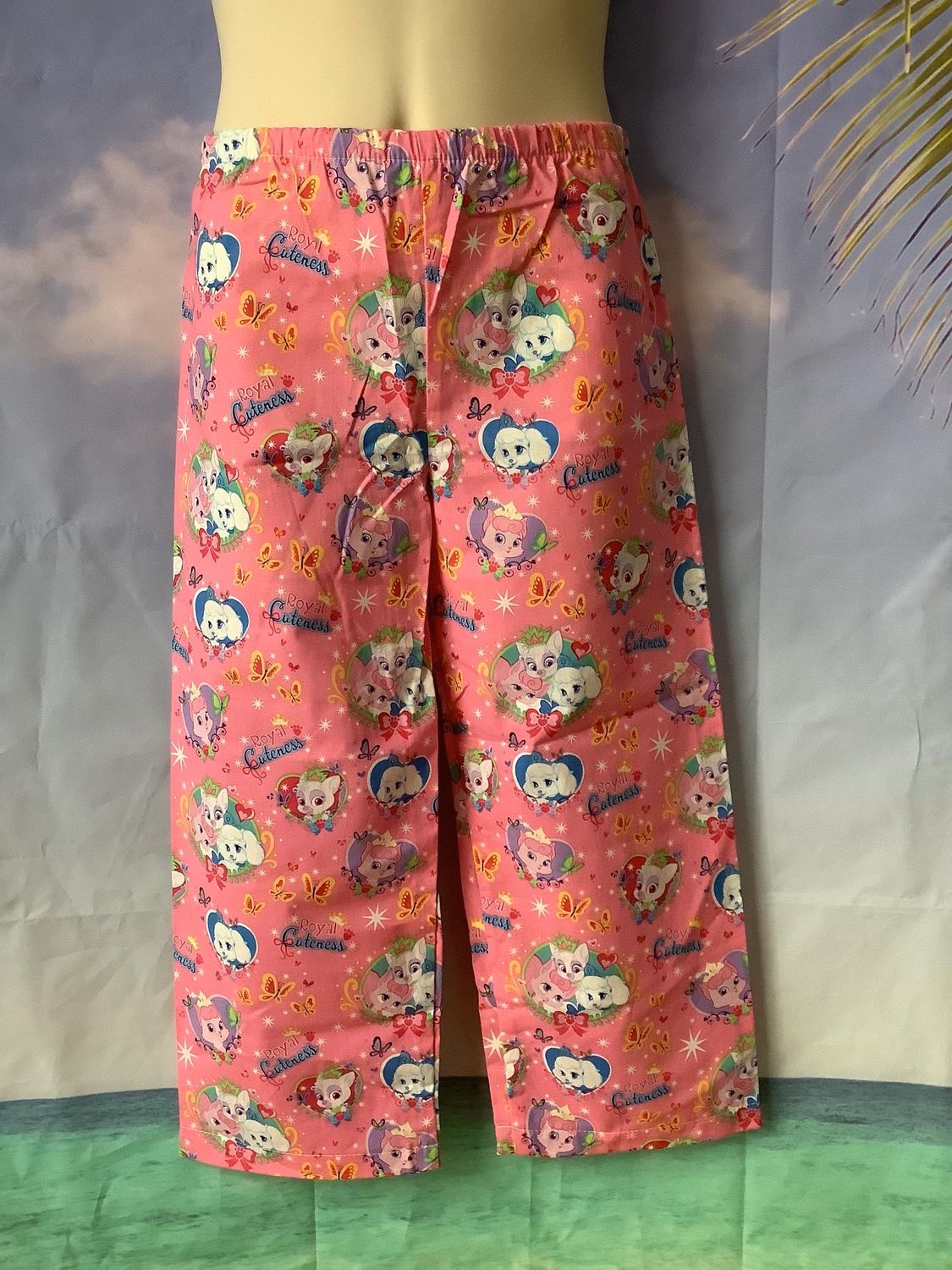 Cat Prints Juvenile Cotton -  Pants, Fits a Child Medium 18-23&quot; waist, 17.5&quot; inseam