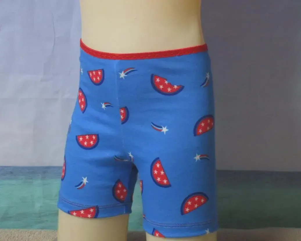 Girls Size M, Watermelon Sparkle Cotton Knit Prints, Play Shorts, Gymnastics