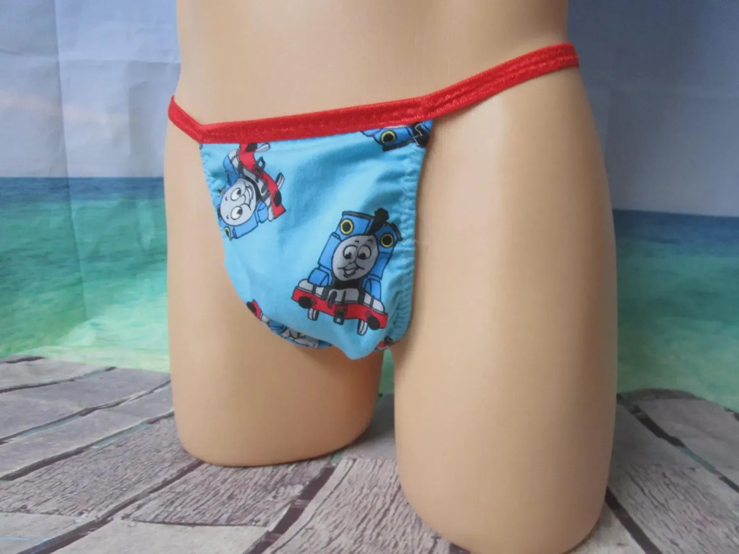 Blue Thomas Train Flannel G-String For Men, Medium Flat Front Size L 40-43&quot;