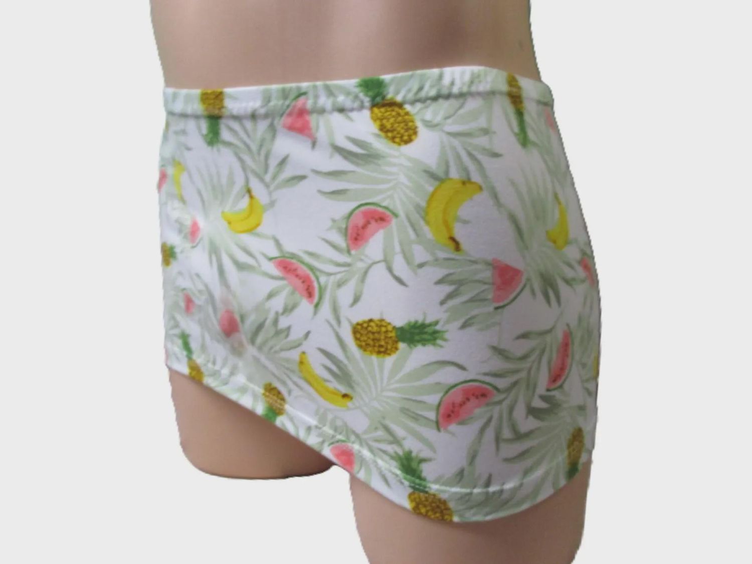 Banana Print, Brushed Knit, Micro Mini Skirt, Very Short Skirt, 8&quot; Long, Size XS