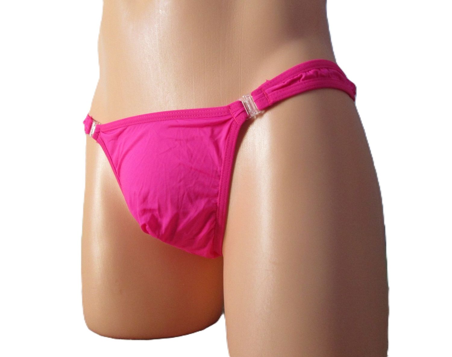 Hot Pink Nylon Thong, Quick Release Side Clasps - Fit Size 32-35&quot;