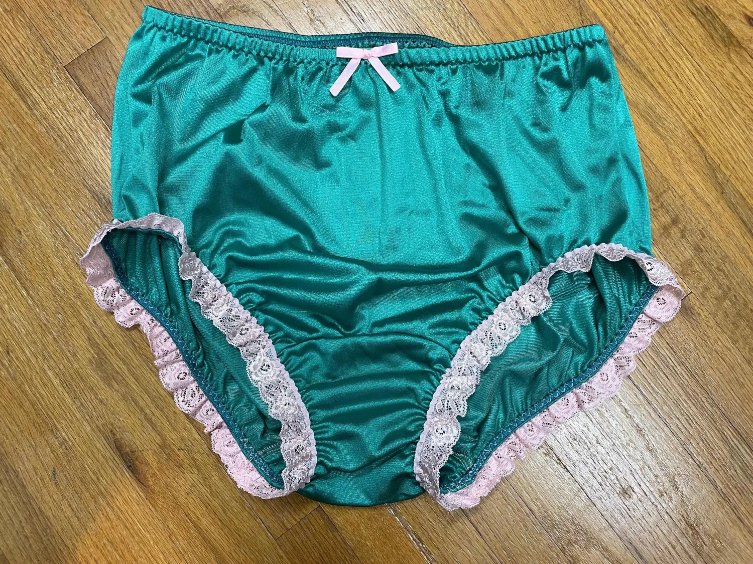 Jade Nylon Tricot Lace Legs, High Waist Briefs, Man Front, Size Lg