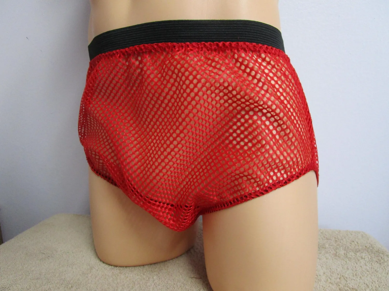 Athletic Nylon Mesh, Medium Hole, Classic Rear Brief, 5&quot; Sides, Medium Man Front