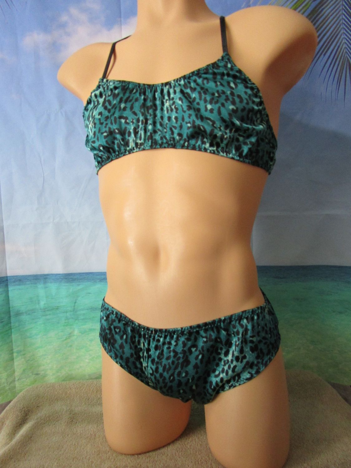 2 pc - Satin Prints Training Bra &amp; Hipster Brief