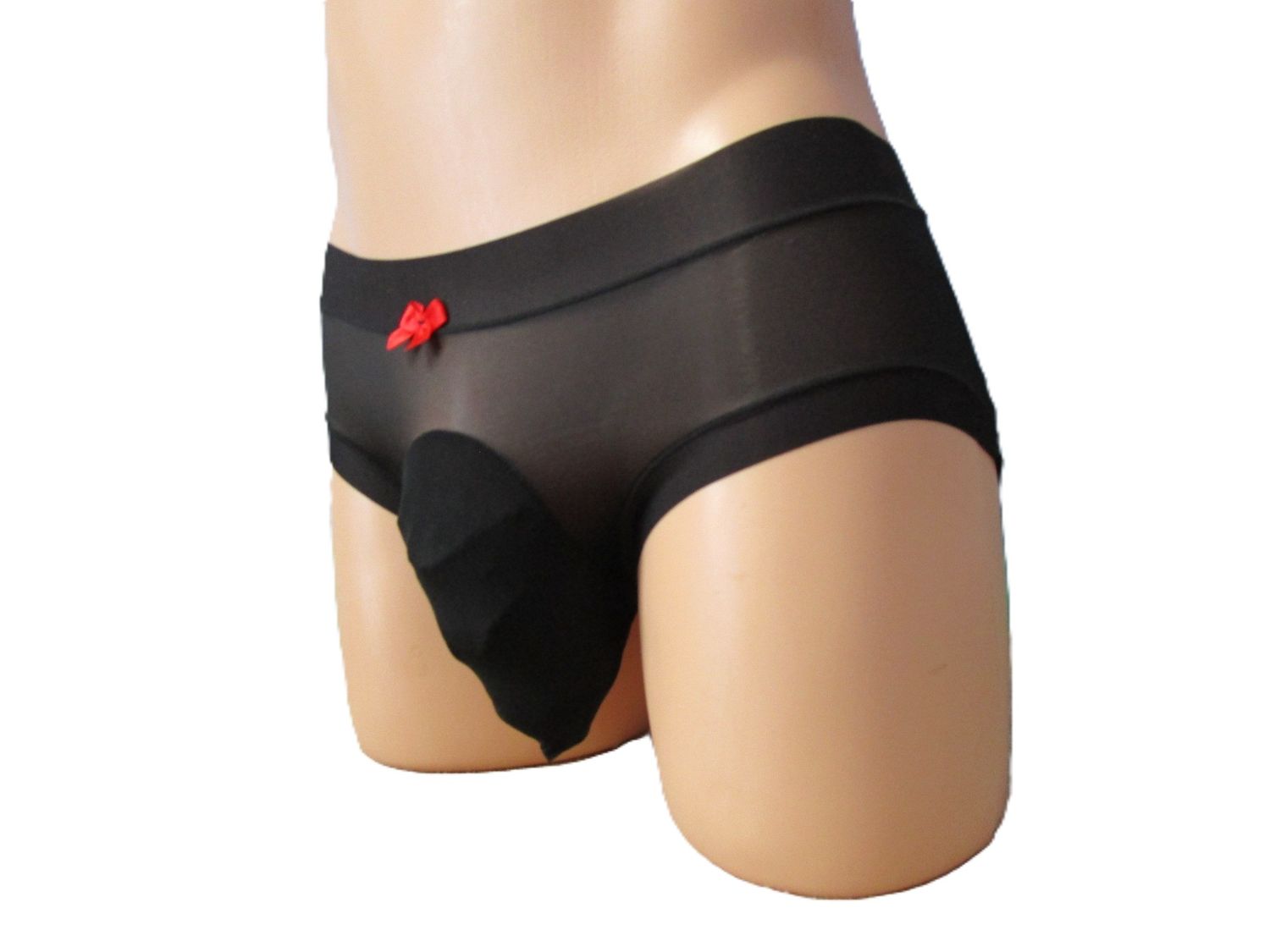 Sheer Mesh Panties with Large Front Pouch, Fits XXS 25-27&quot;