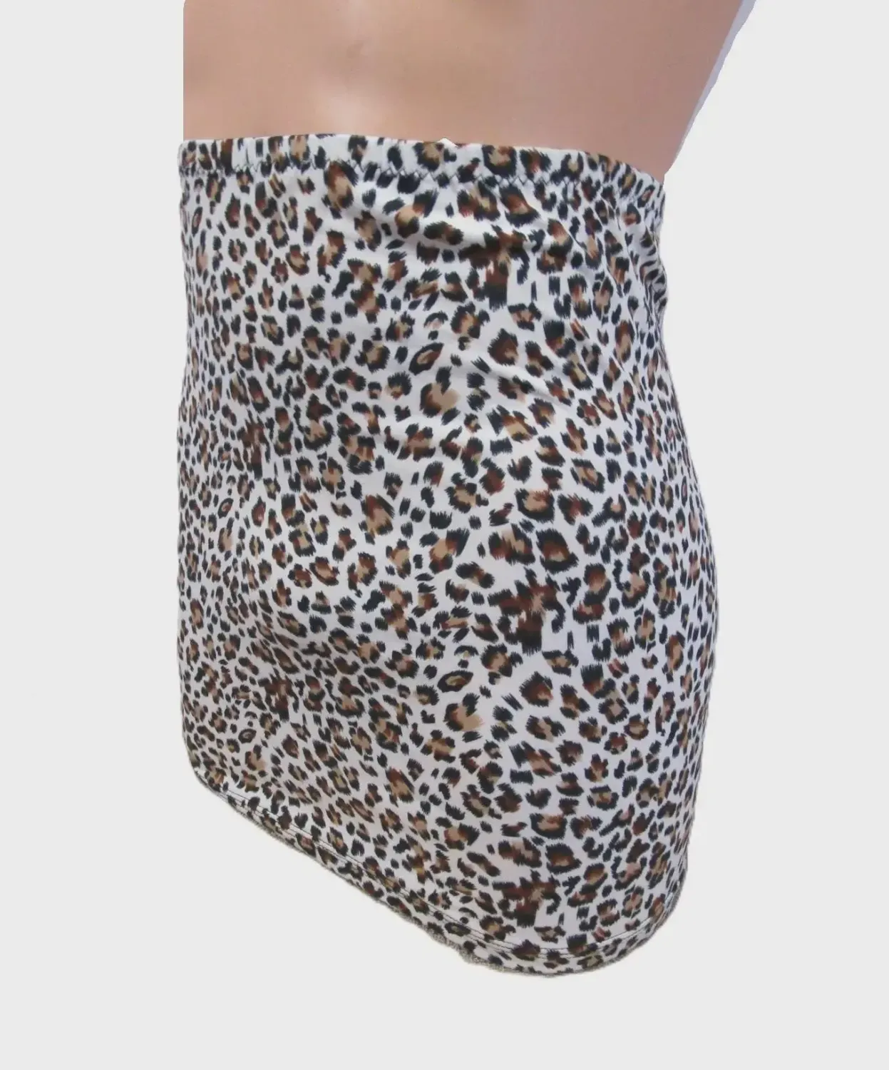 Cheetah Print, Brushed Knit, Micro Mini Skirt, Short Skirt, 15&quot; Long, Size XXS