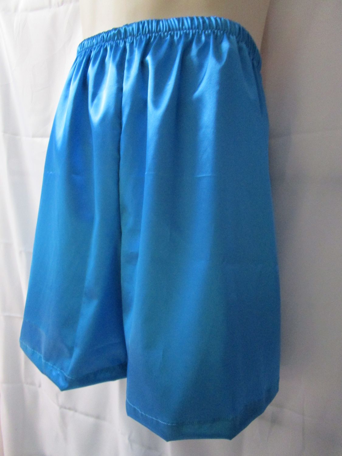 Double Layer Satin Boxer Shorts, Medium Man Front, No Fly, 2, 4 or 6&quot; Inseam.