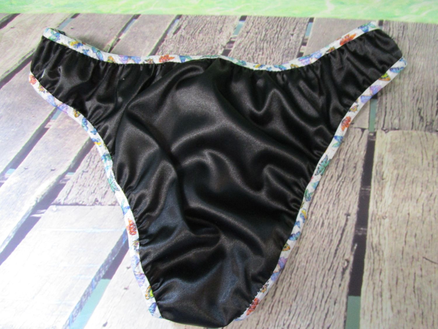 2-Layer Satin Thong, Medium Flat Front for Men, 3/8” or print FOE  Trim