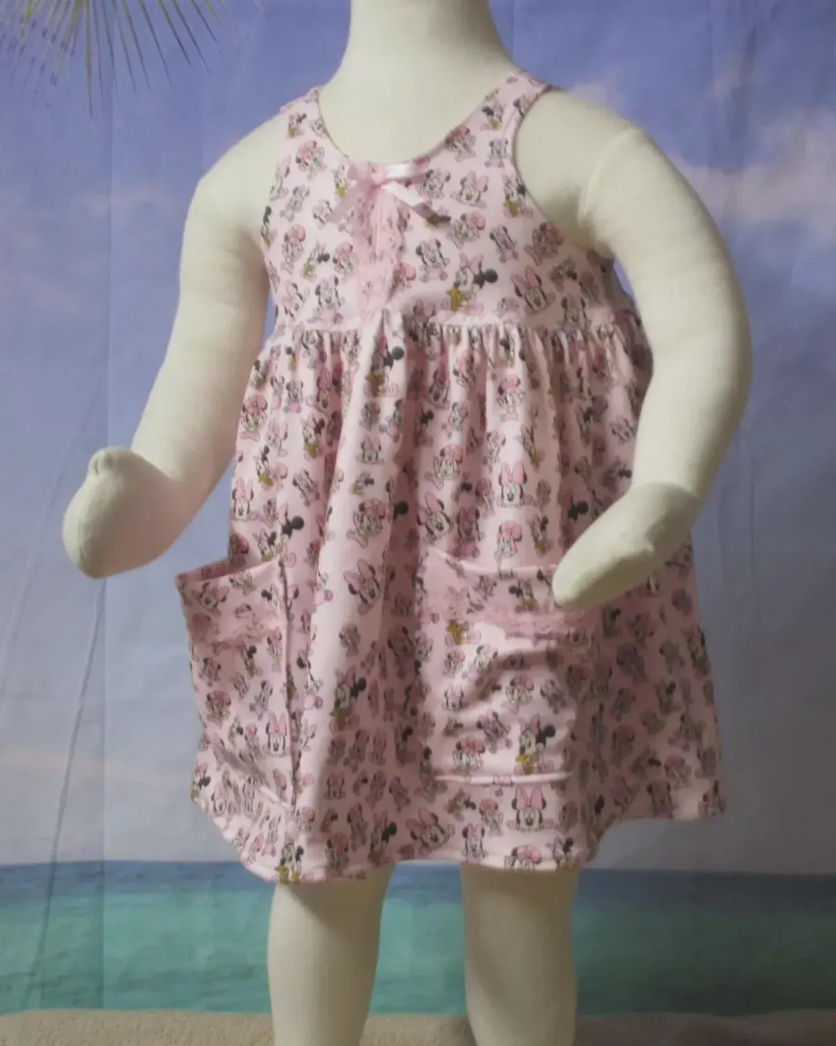 Brushed Knit Prints Jumper Dress &amp; Shorts, Minnie on Pink, Size 3T