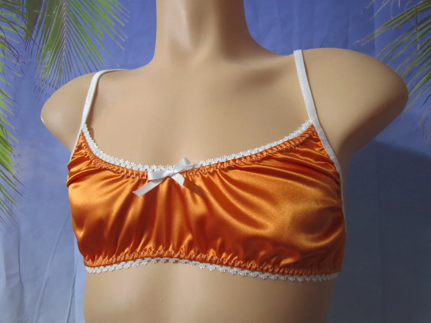 Brushed Knit Training Bra, Flat Front Bralette, Picot Trim &amp; 3/8&quot; FOE Straps