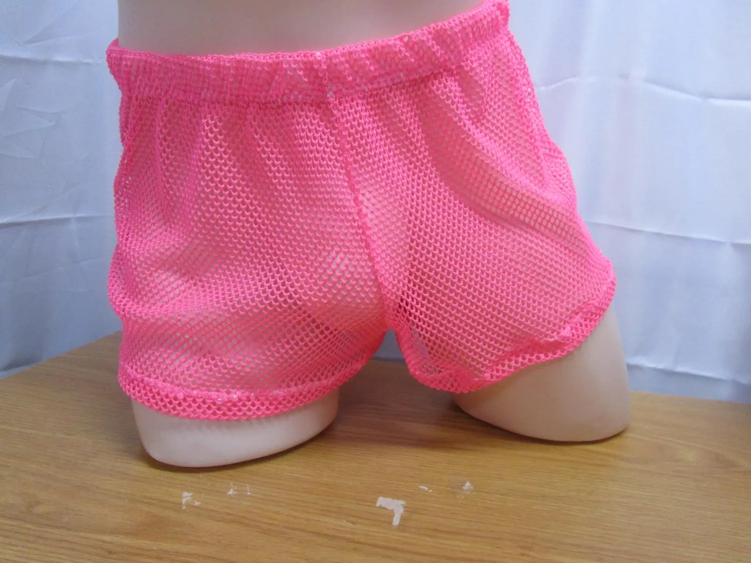 Crochet Cotton-Polyester Medium Hole Mesh Men&#39;s Boxer Shorts, 2&quot; Inseam.