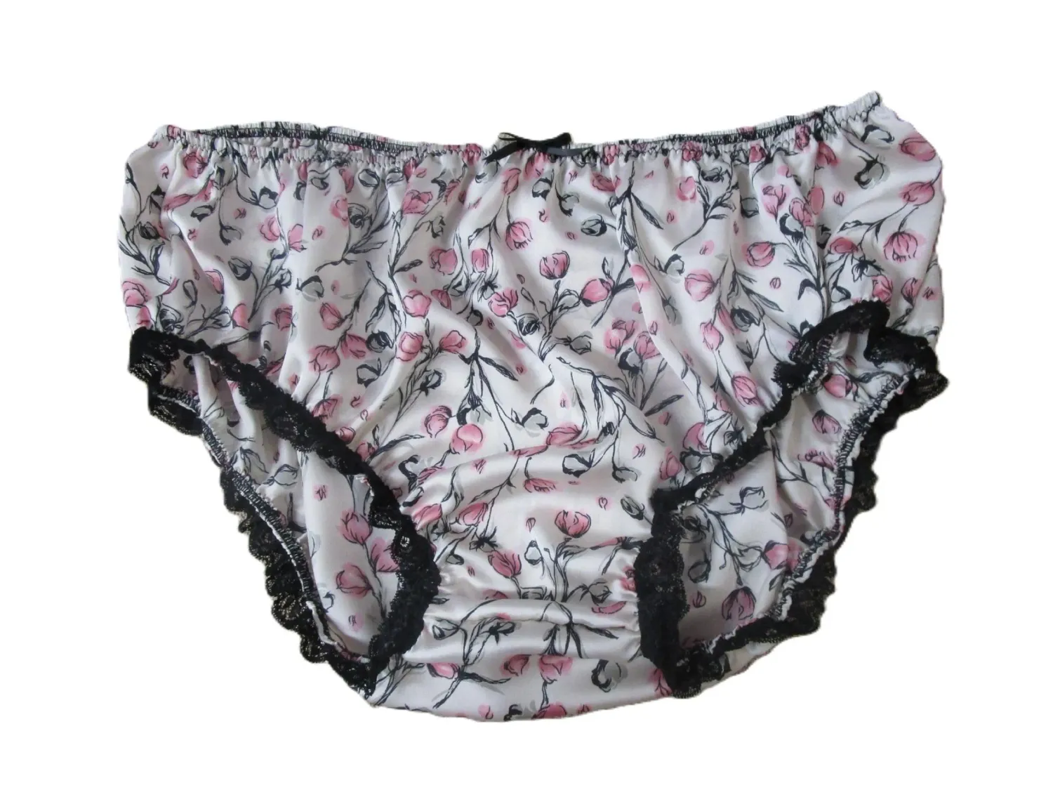 Satin Prints Hipsters for Men, 3&quot; Sides, Medium Front, Lace Legs