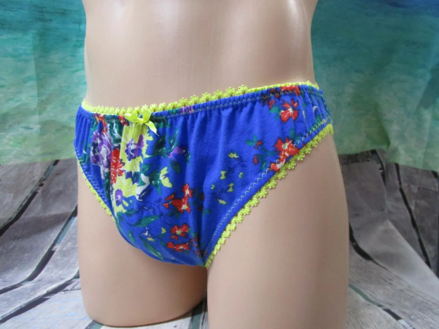Cotton Knit French Cut High Leg, Medium Man Front, Picot Trim