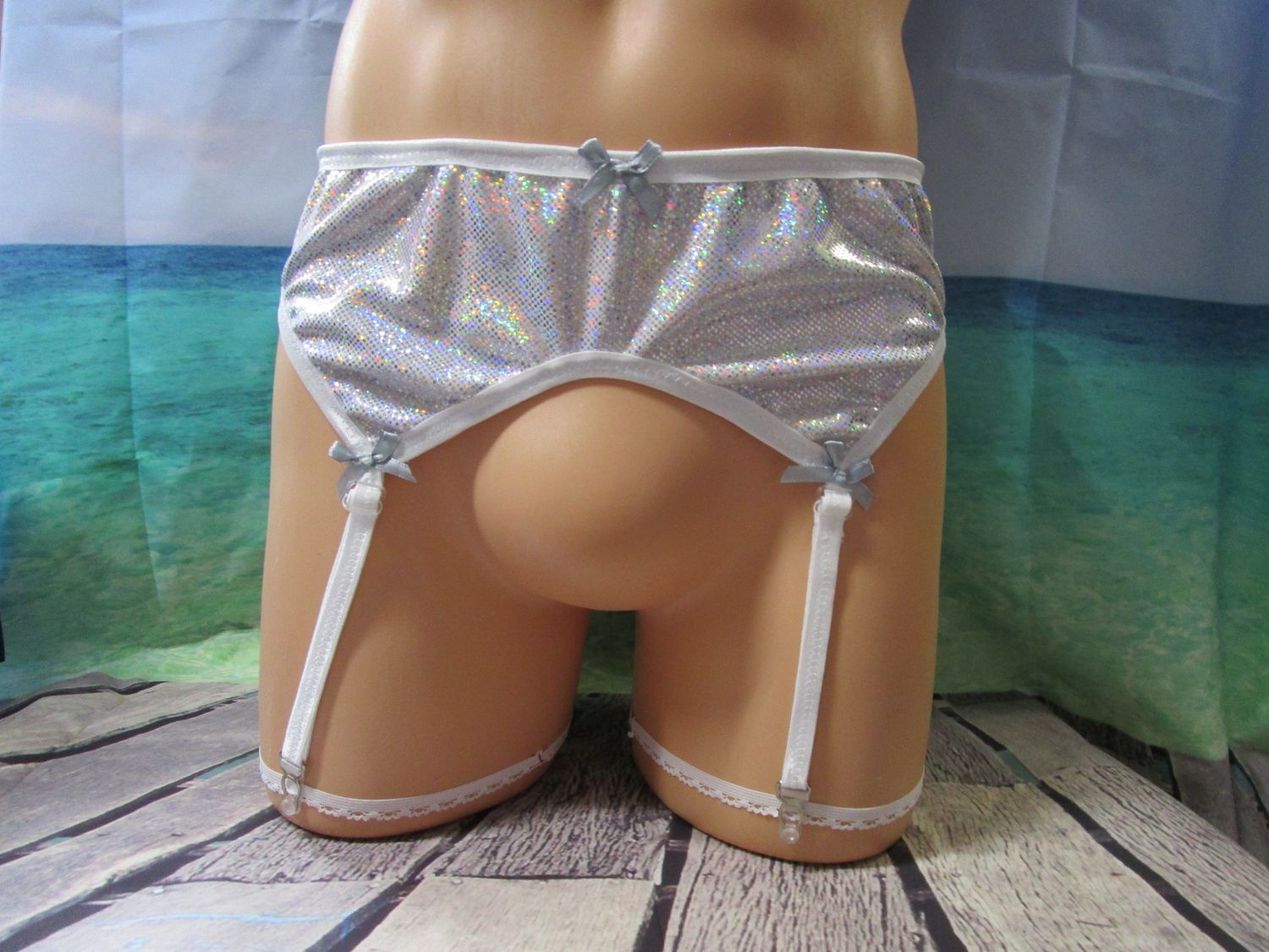 Metallic Dot Spandex Garter Belt, Garter Belt for stockings, FOE Trim