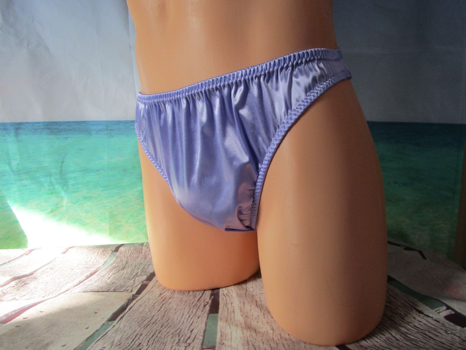 Satin Spandex Bikini, Medium Man Front