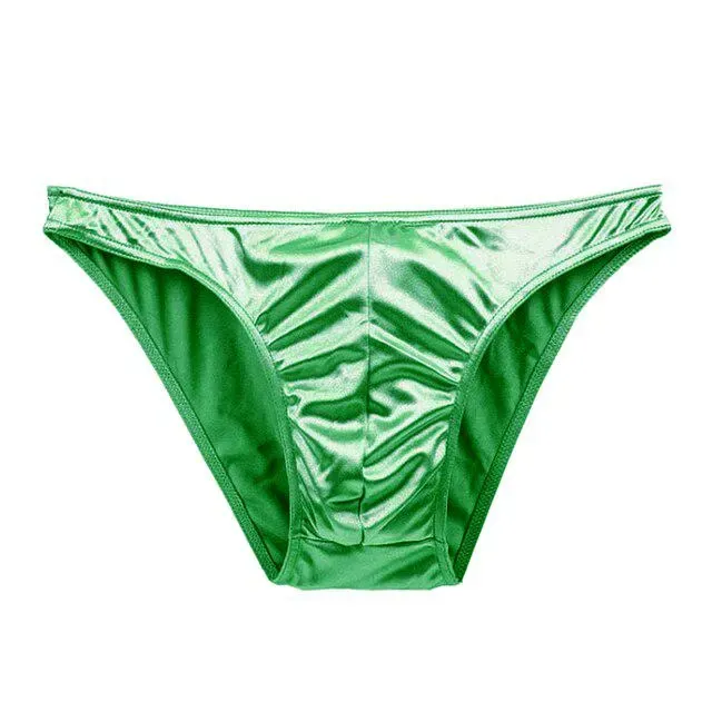 Satin Spandex Bikini, Tanga Cheeky Rear Panty, Medium Contoured Man Front w/seam