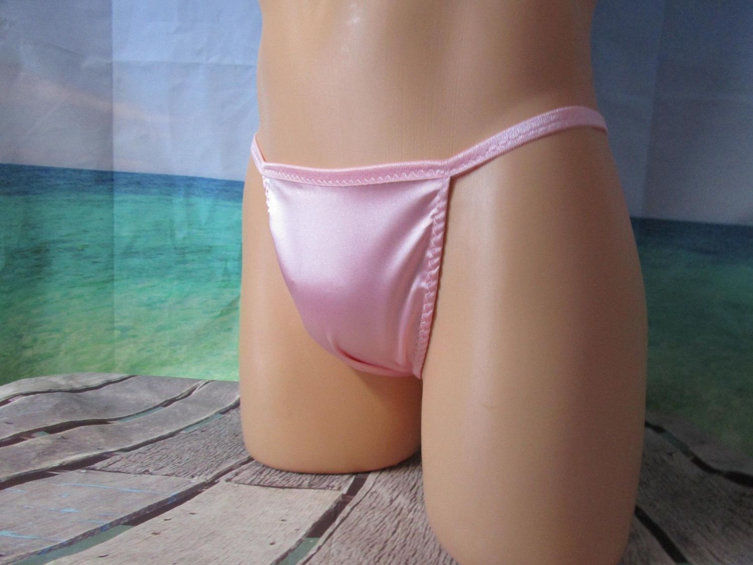 Satin Spandex G-String, S - XL Man Front