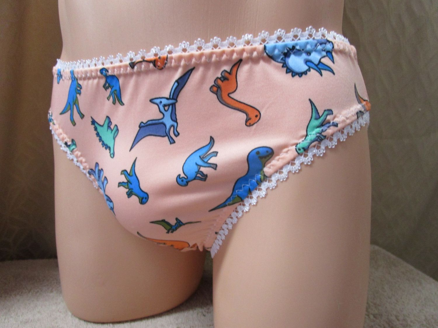 Nylon Spandex Prints Bikini Panty, Scrunch Butt option, Picot Trim, Bow
