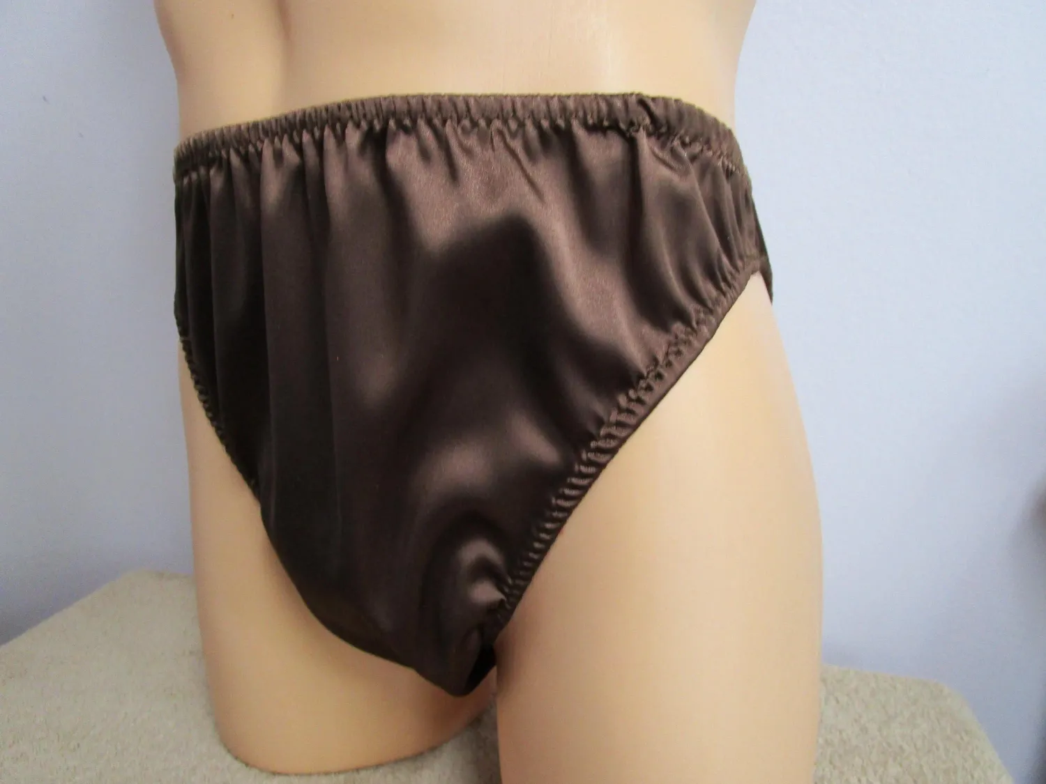 Satin French Cut High Leg LINED FRONT, Medium Man Front