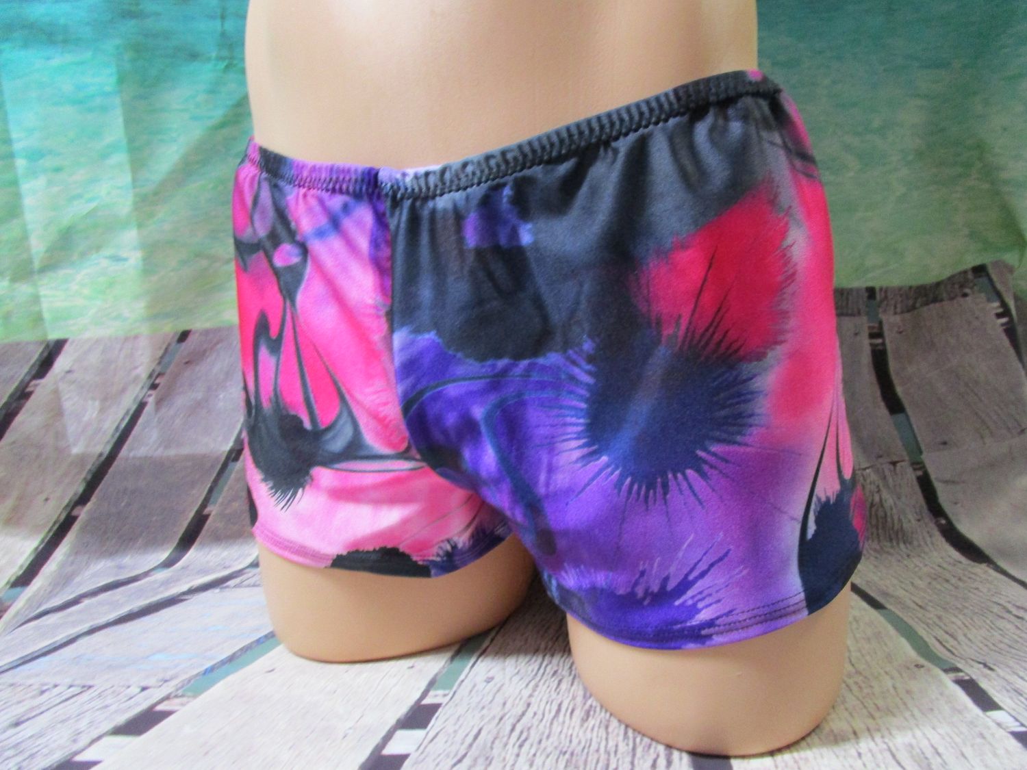 Nylon Spandex Prints Boy Shorts, Non-Elastic, 2&quot; Inseam, No Elastic-Flat Hems