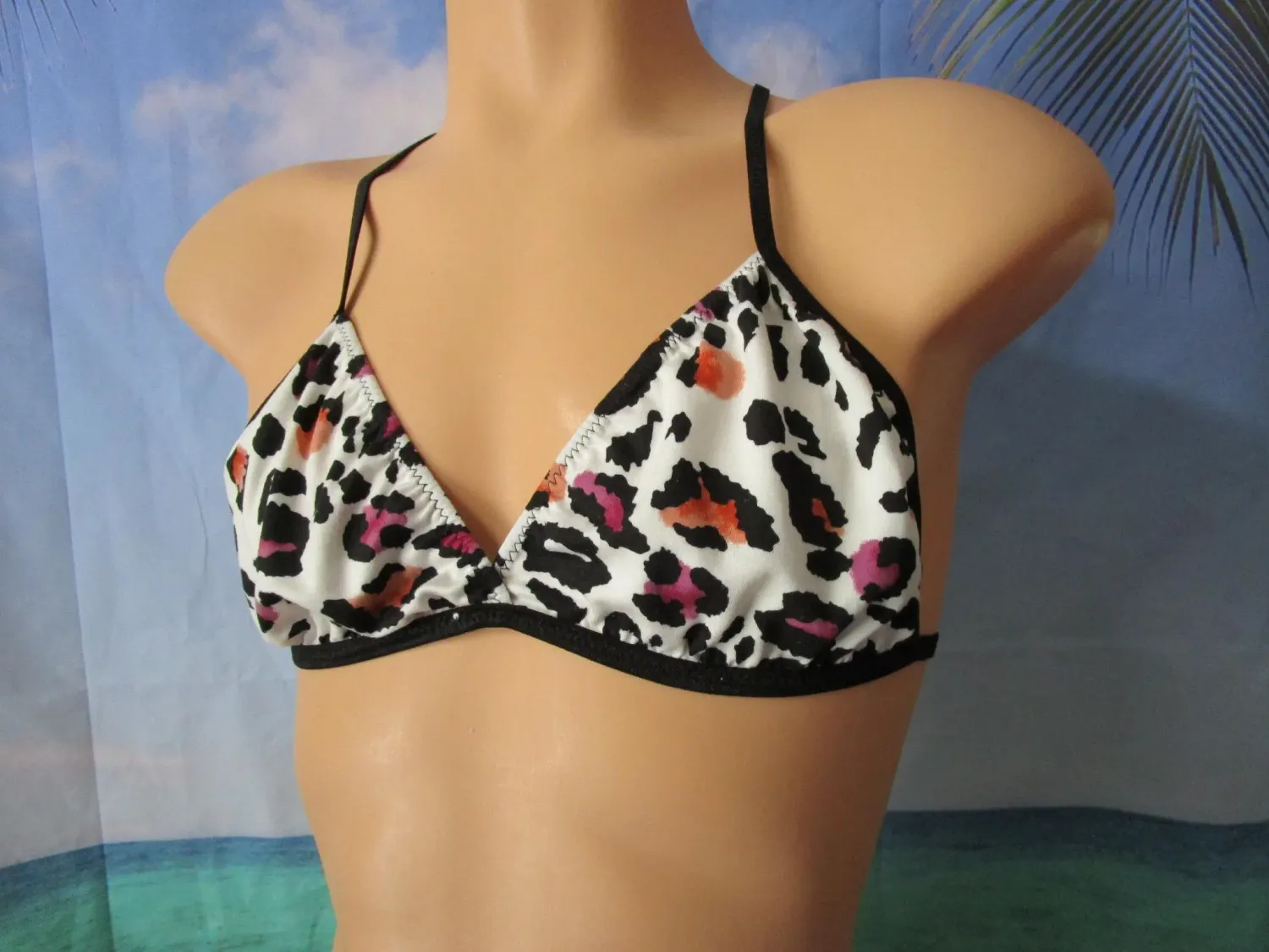 Brushed Knit Prints Bralette, String Bra