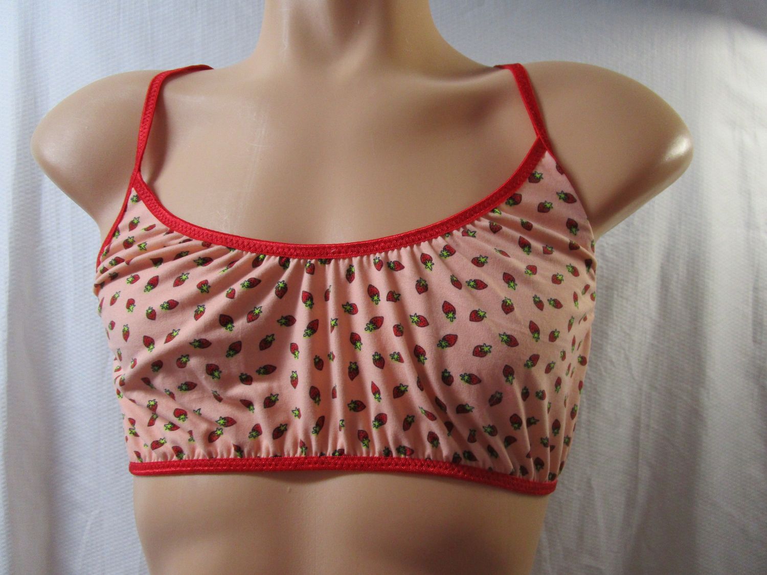 Brushed Knit Prints Bralette, Training Bra, 1/4&quot; FOE Trim