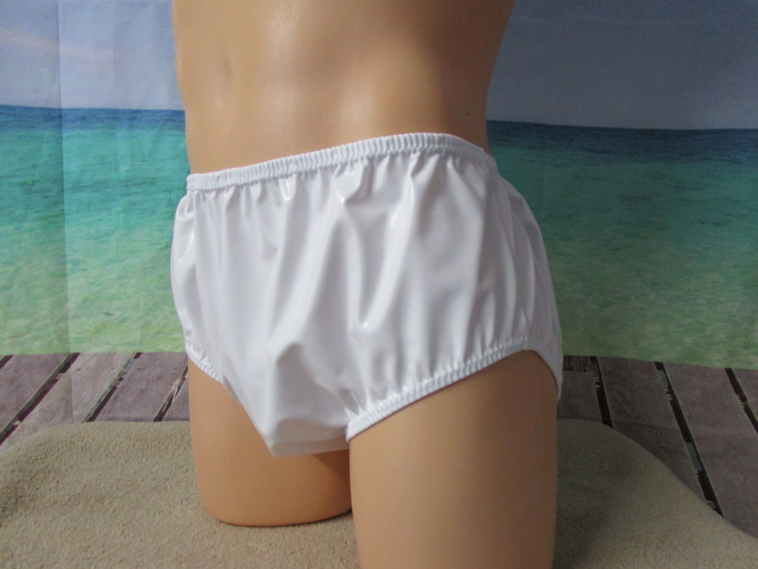 Faux Leather Classic Brief, 5&quot; Sides, Medium Man Front