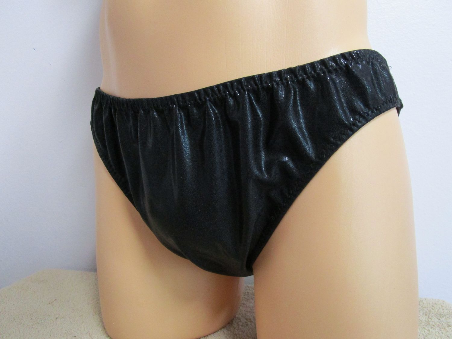 Faux Leather French Cut High Leg Panty, Medium Man Front