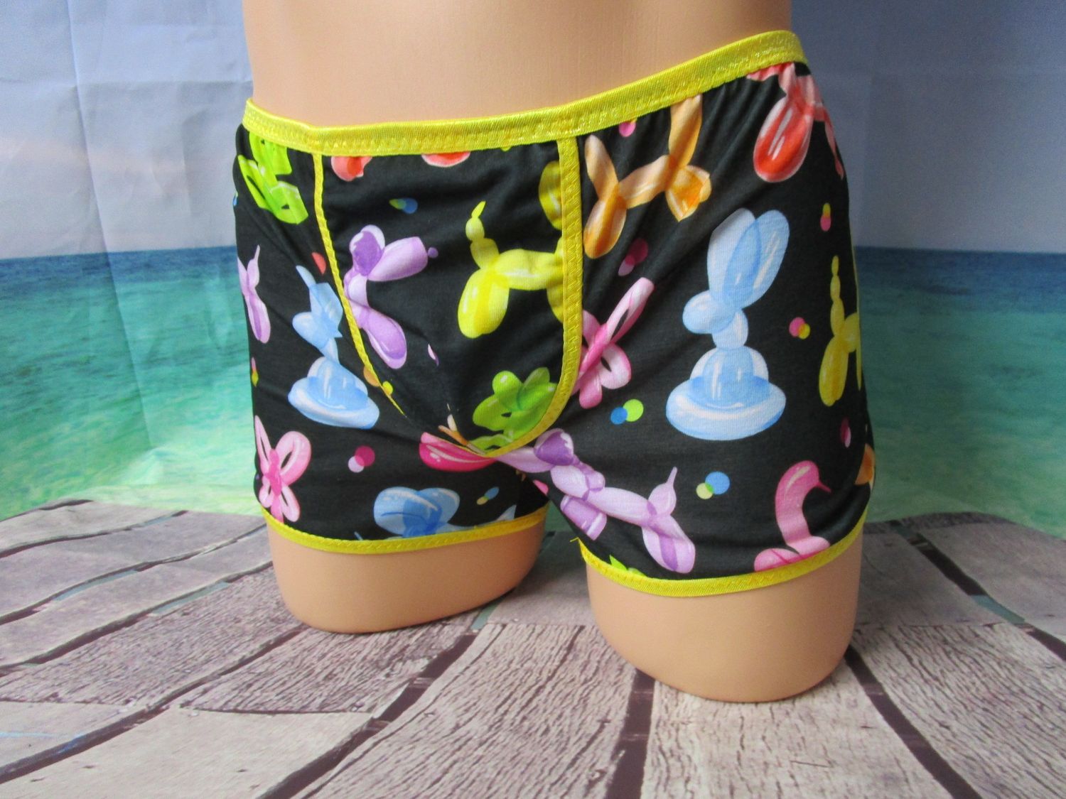 Cotton Knit Prints Boy Cut Shorts, No Fly Front, FOE Trim