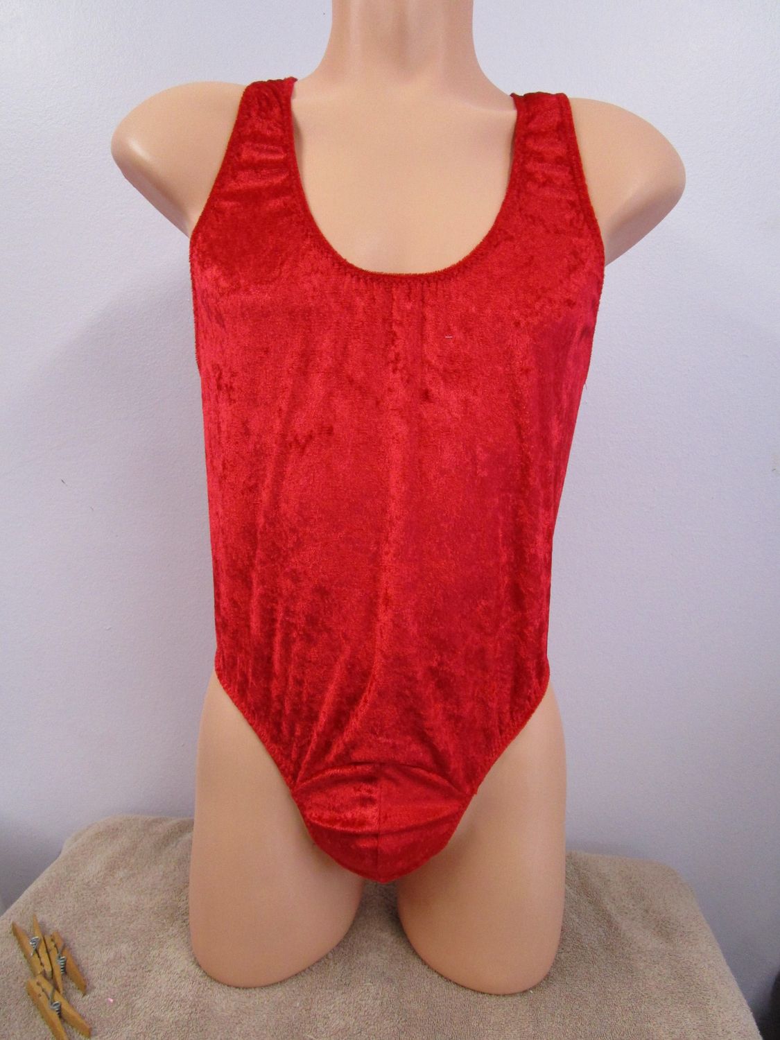 Crushed Velvet Adult Racer Back Leotard, Thong, Tanga or Full Rear