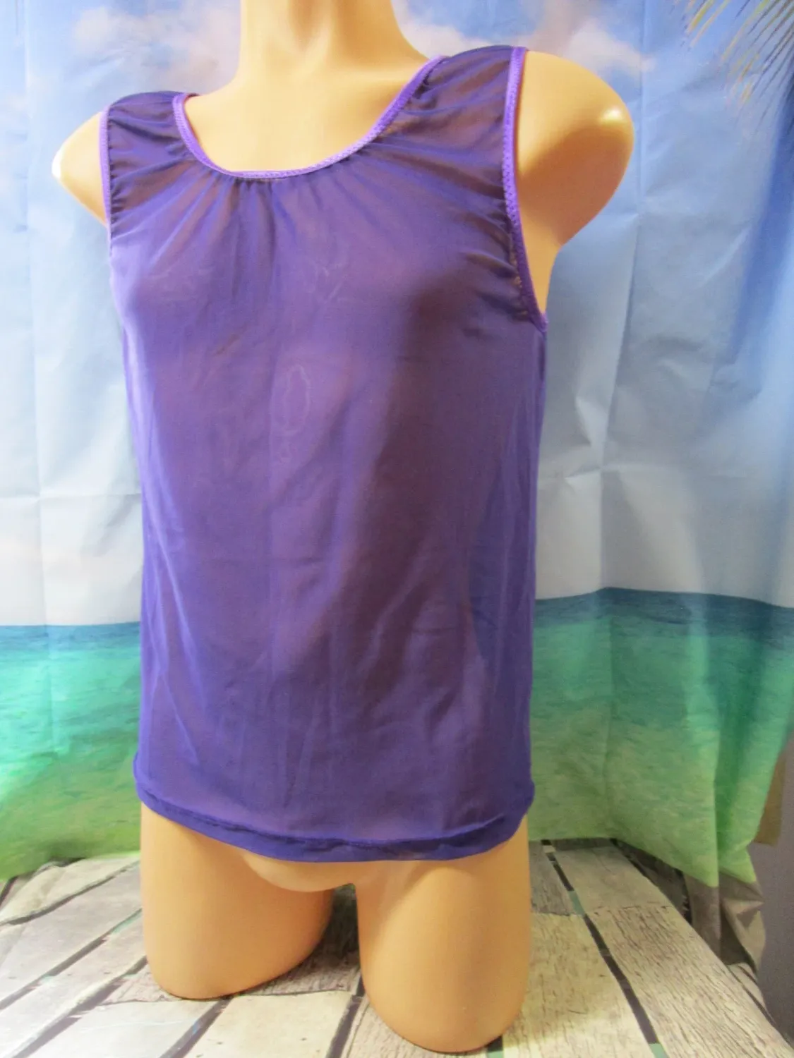 Nylon Power Mesh Tank Top for Men - X-Small to X-Large sizes