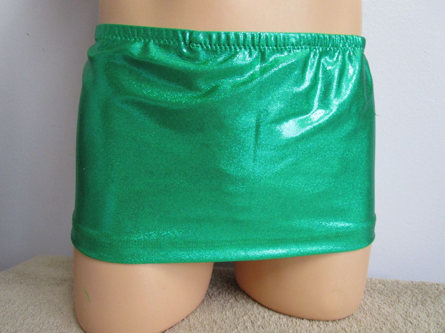 Metallic Dot Spandex Micro Mini Skirt with Thong, 8-15&quot;
