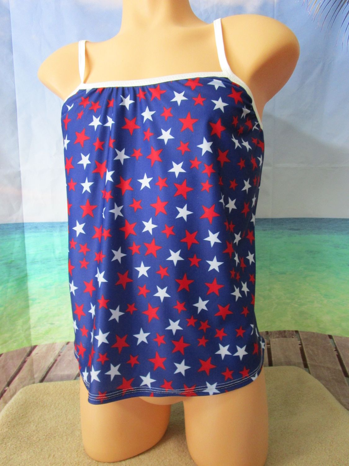 Nylon Spandex Prints, Sleep Top, Adjustable Straps, 12-15&quot; Sides