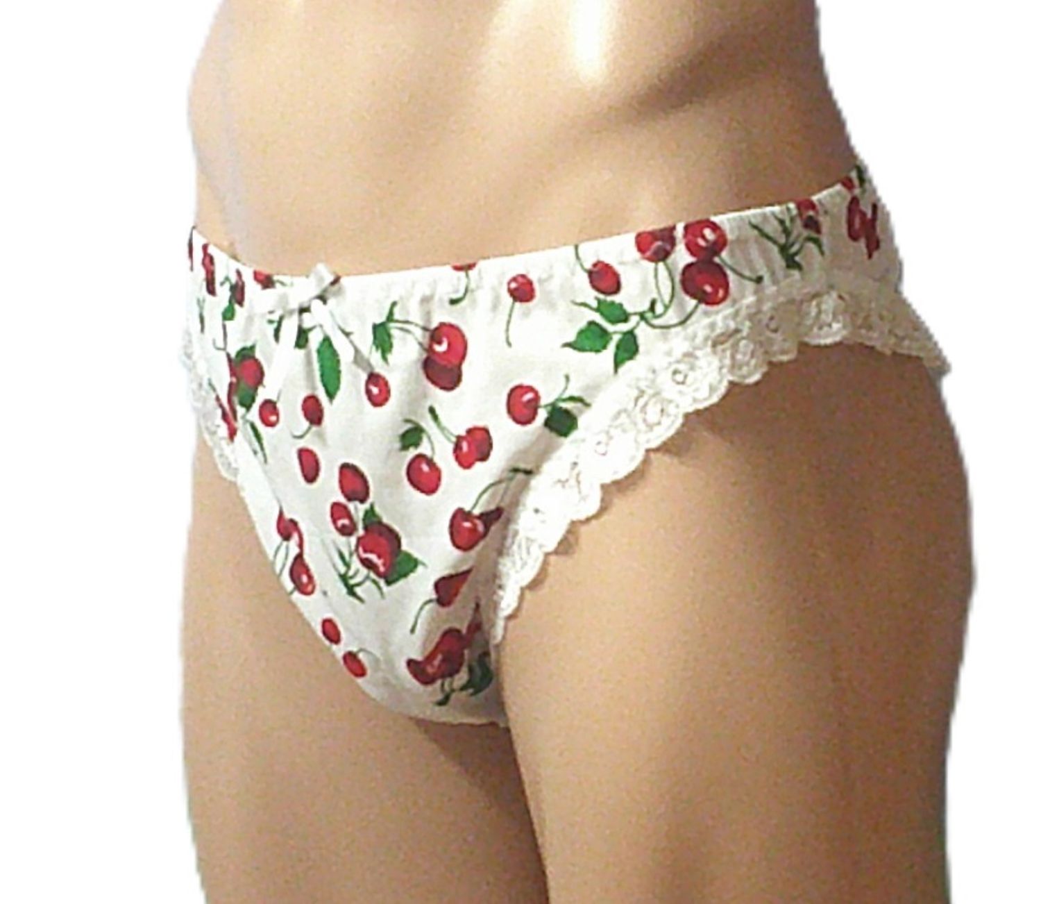 Juvenile Cotton Bikini, Medium Man Front, Lace Legs